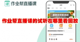 《作业帮》直播课的试听在哪里看回放